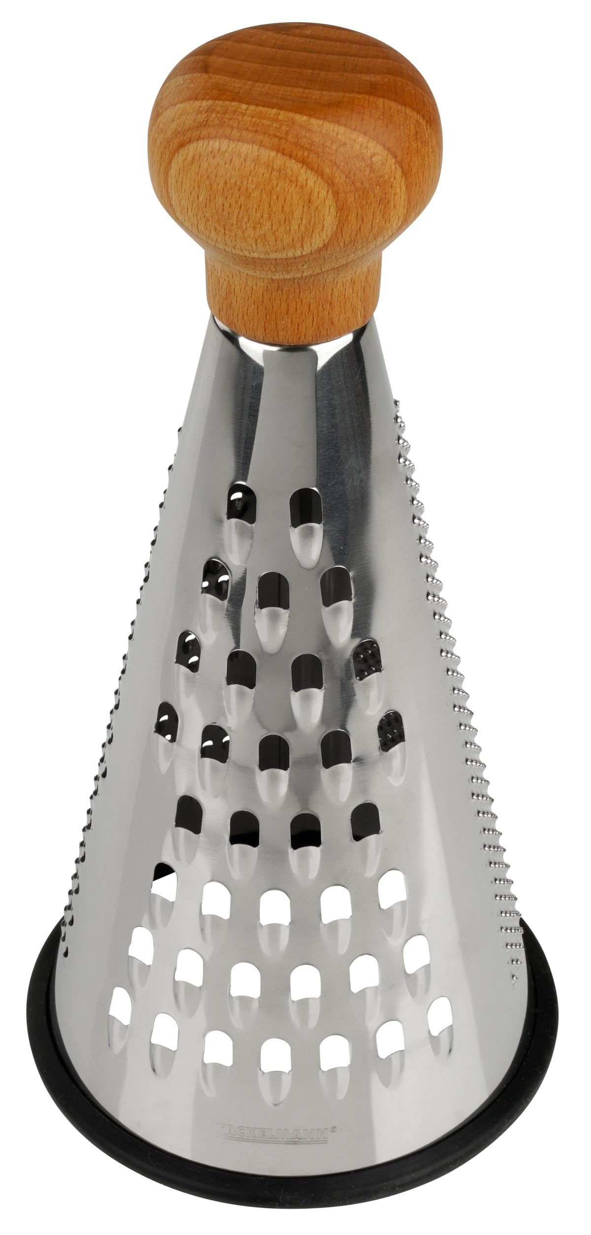 Fackelmann 31036 Stainless Steel Grater, Cheese Grater, Vegetable Grater, FSC-Certified Wooden Handle, Stainless Steel, 24 x 12 cm