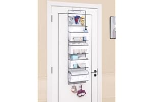 DAMAHOME Over The Door Hanging Organizer, Behind The Door Storage Organizer with Clear Windows, 4 Large Pockets and 3 PVC Pockets for Nursery, Bedroom, Toys, Cosmetics