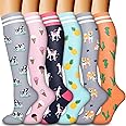 Laite Hebe Compression Socks for Women & Men Circulation(6 pairs)-Graduated Supports Socks for Running, Athletic Sports