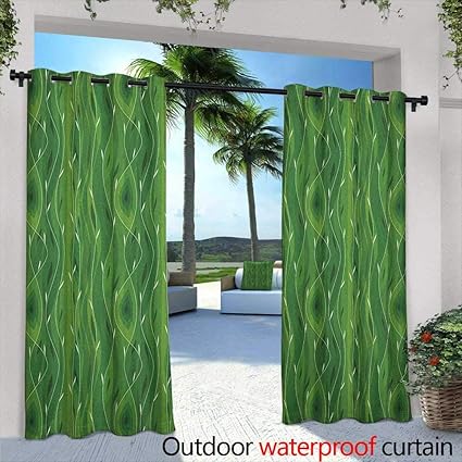 Amazon Com Green Living Room Bedroom Window Curtains Retro