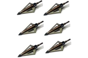 GPP 125 Grain Fixed Three Blade Broadheads, (6 Per Pack), Compatible with Crossbow and Compound Bow
