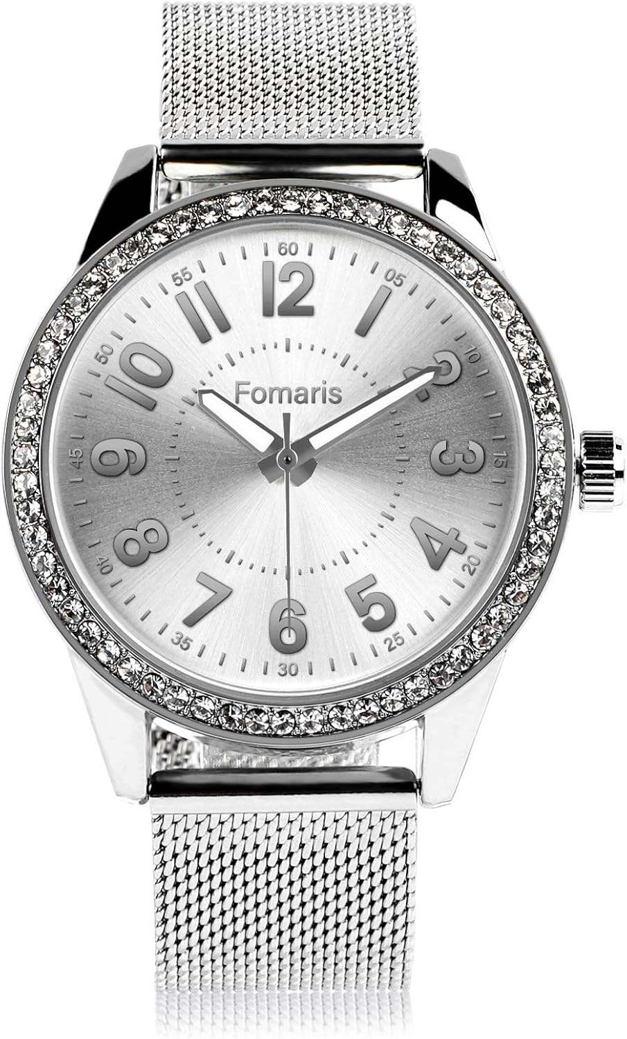 Silver Women's Watches Ladies Quartz Wrist Watch with Luxury Pave — free download