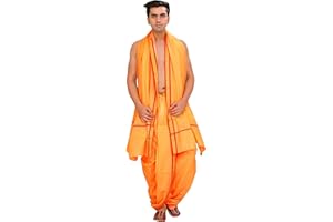 Exotic India Chamomile Ready to Wear Dhoti and Veshti Set