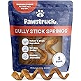 Pawstruck All-Natural 6" Bully Stick Springs for Dogs - Fun, Challenging, Rawhide-Free, 100% Beef, Single Ingredient Chew Bones - Fully Digestible, Low Odor - 3 Pack - Packaging May Vary