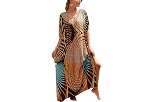 IMAGEKOPE Kaftan Dresses for Women Plus Size Bathing Suit Cover up Caftan Maxi Beach Dresses