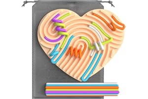 RuRu Monkey Sensory Activity Board, Silicone Fidget Toy for Calming, Stress, Anxiety, ADHD & Autism | Silent, No Mess | Kids 3+ & Adults | Includes Portable Travel Bag & 13 Strings(Yellow)