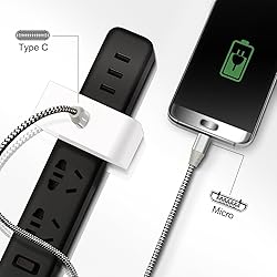 Fasgear USB C to Micro USB Cable 6ft Nylon Braided