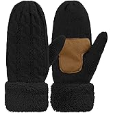 Zando Winter Warm Mittens for Women - Thick Knitted Gloves with Soft Lining - Cold Weather Accessories & Gifts