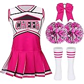 yolsun Cheerleader Costume for Girls Cheerleading Kids Dress up Halloween Cute Uniform High School Cheer leader Outfit