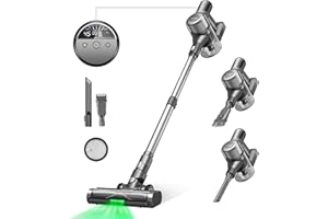 Ultenic U12 Vesla Cordless Vacuum Cleaner, 450W 30Kpa Powerful Stick Vacuum with Car Dashboard Like Screen, Tangle-Free Brush