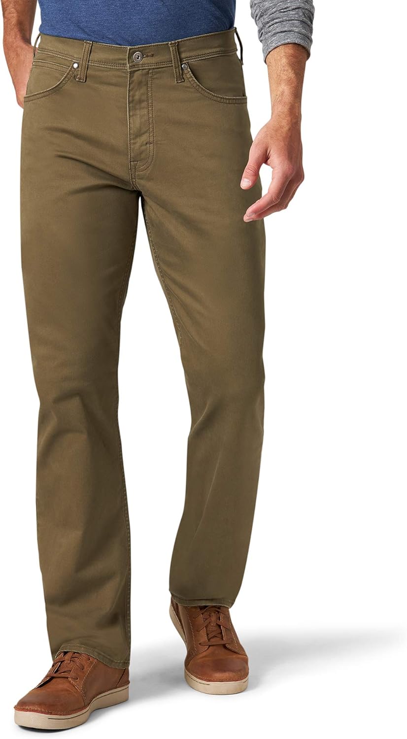 Wrangler Authentics Men's Straight Fit Twill Pant, Thistle, 34W x 34L