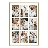 Golden State Art, 13.6x19.7 Gold Aluminum Collage
