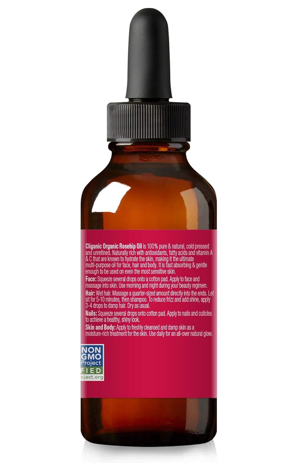 Cliganic USDA Organic Rosehip Seed Oil for Face, 100% Pure | Natural Cold Pressed Unrefined Non-GMO | Carrier Oil for Skin, Hair & Nails: Beauty