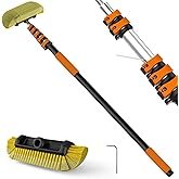 TONYINGO 14FT Car Wash Brush with Long Handle, 12-Inch Soft Bristle Car Cleaning Brush for Cleaning RV, Truck, Boat, Solar Pa