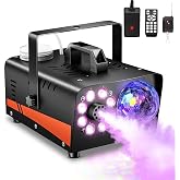 Dashsafe 800W Fog Machine, 4500CFM for Halloween, Disco Light &amp; Remote | 13-Color LED Effect Smoke Machine, Wired &amp; Wireless Remote, Dry Run Protect, for Indoor, Outdoor, Wedding, Parties &amp; DJ Stage