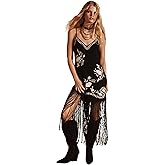 Nasty Gal Women's Hand Embroidered Scallop Tassel Hem Mini Dress