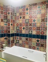 indabyo Moroccan Style Tile Stickers 20pk Brown Vintage Mosaic 15cm x 15cm Peel view 5
