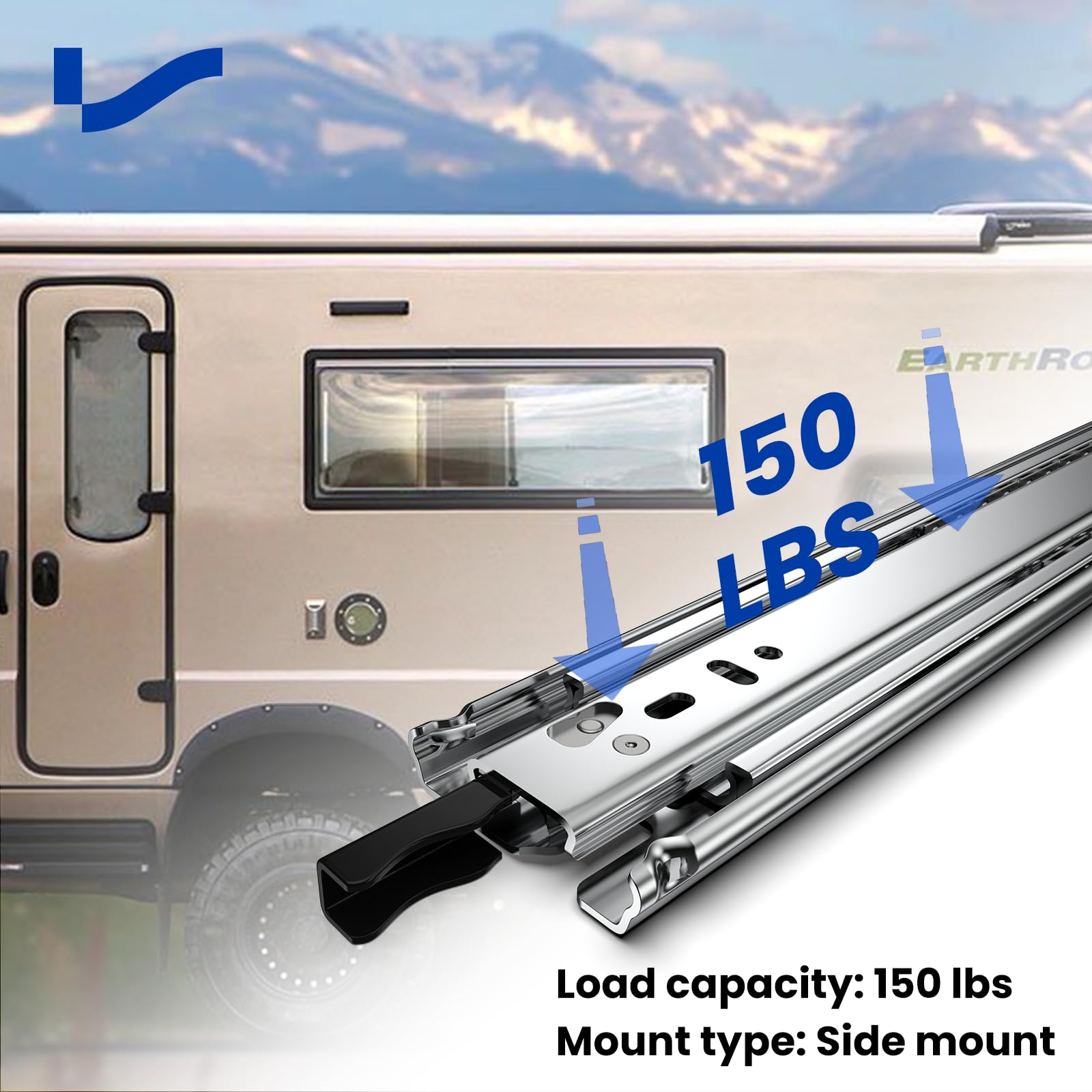 LONTAN 1 Pair Heavy Duty Drawer Slides 12 14 16 18