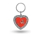 Rico Industries NFL Football Rhinestone Heart Keychain - Great Accessory