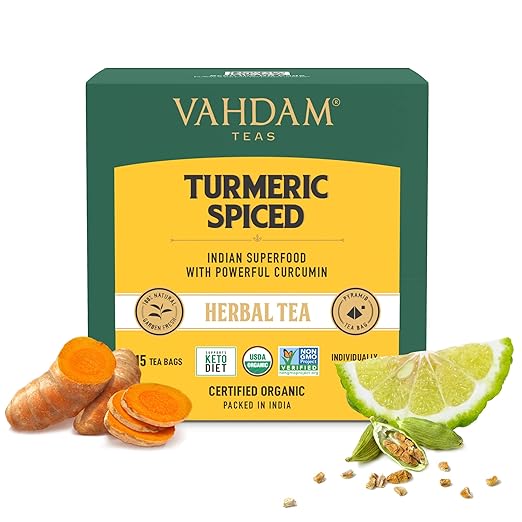 VAHDAM Organic Spiced Turmeric Tea USDA Organic Certified 15