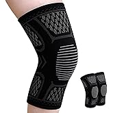 BODALA Compression Knee Brace for Men & Women – Knee Support Sleeve for Walking, Running, Sports, Meniscus Tear, ACL Injury, Arthritis Pain Relief 2 Pack Black Large