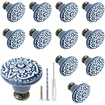 YEYIT Bouton De Porte Blanc 16Pcs Poignee De Meuble Cuisine Boutons De Tiroir Boutons De Placard Vintage Ronds Poignées Bouton De Meuble Avec Vis Pour Commode Placard Cuisine