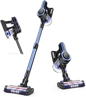 APOSEN Akku Staubsauger Kabellos, 4 in1 Stabstaubsauger mit 24000Pa Saugleistung, Abnehmbarer Akku, Teleskoprohr, 270° Drehgelenk für Tiefenreinigung Ganzes Haus.