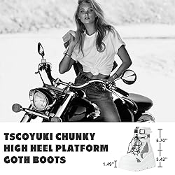 Tscoyuki Platform Ankle Boots for Women Chunky High