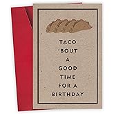 Detuca Simple Taco Birthday Card For Friend, Funy Taco Lover Pun Birthday Card