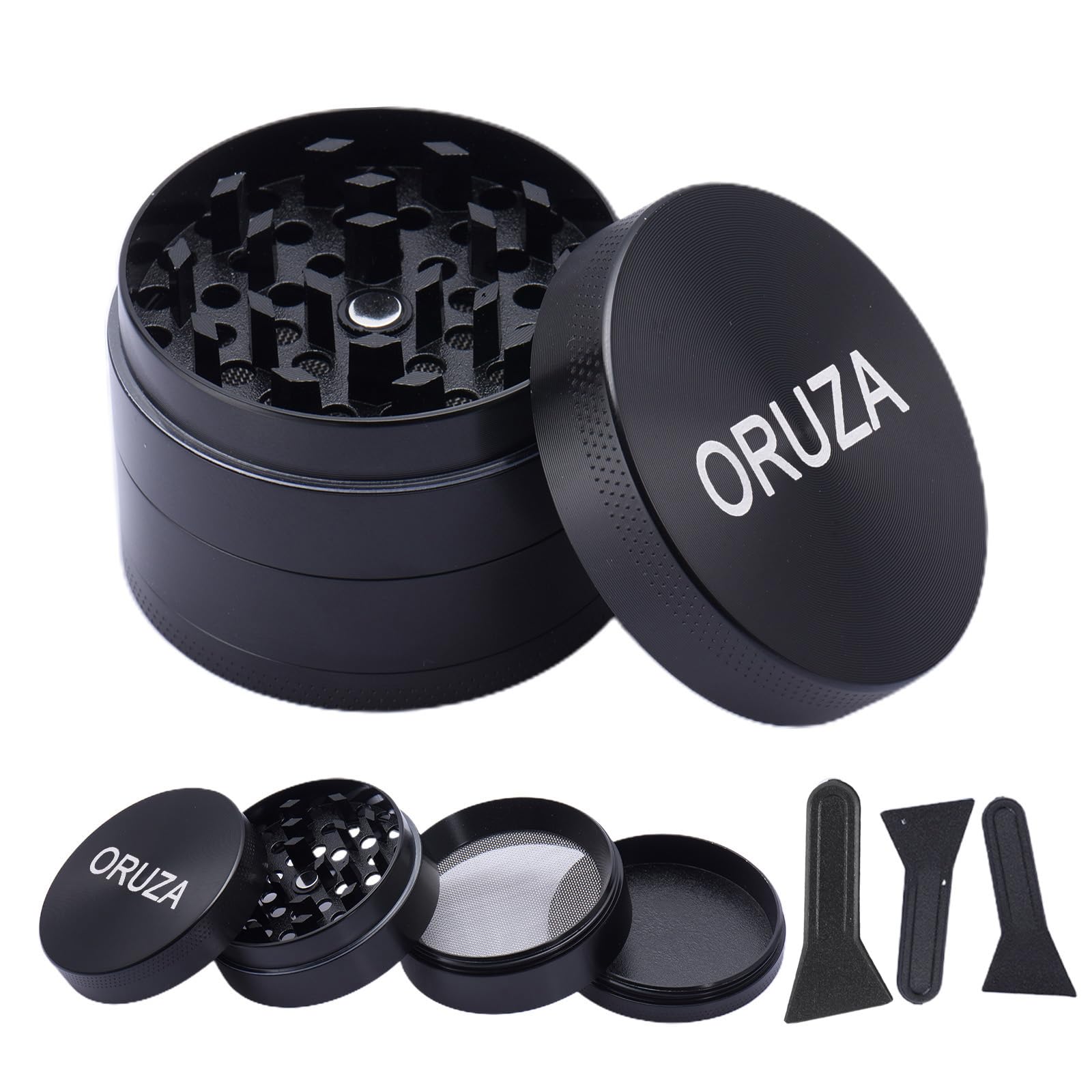 Herb Grinder, Spice Grinder with Pollen Catcher and Magnetic Top, Portable Grinder for Dry Herb and Spice (50mm)