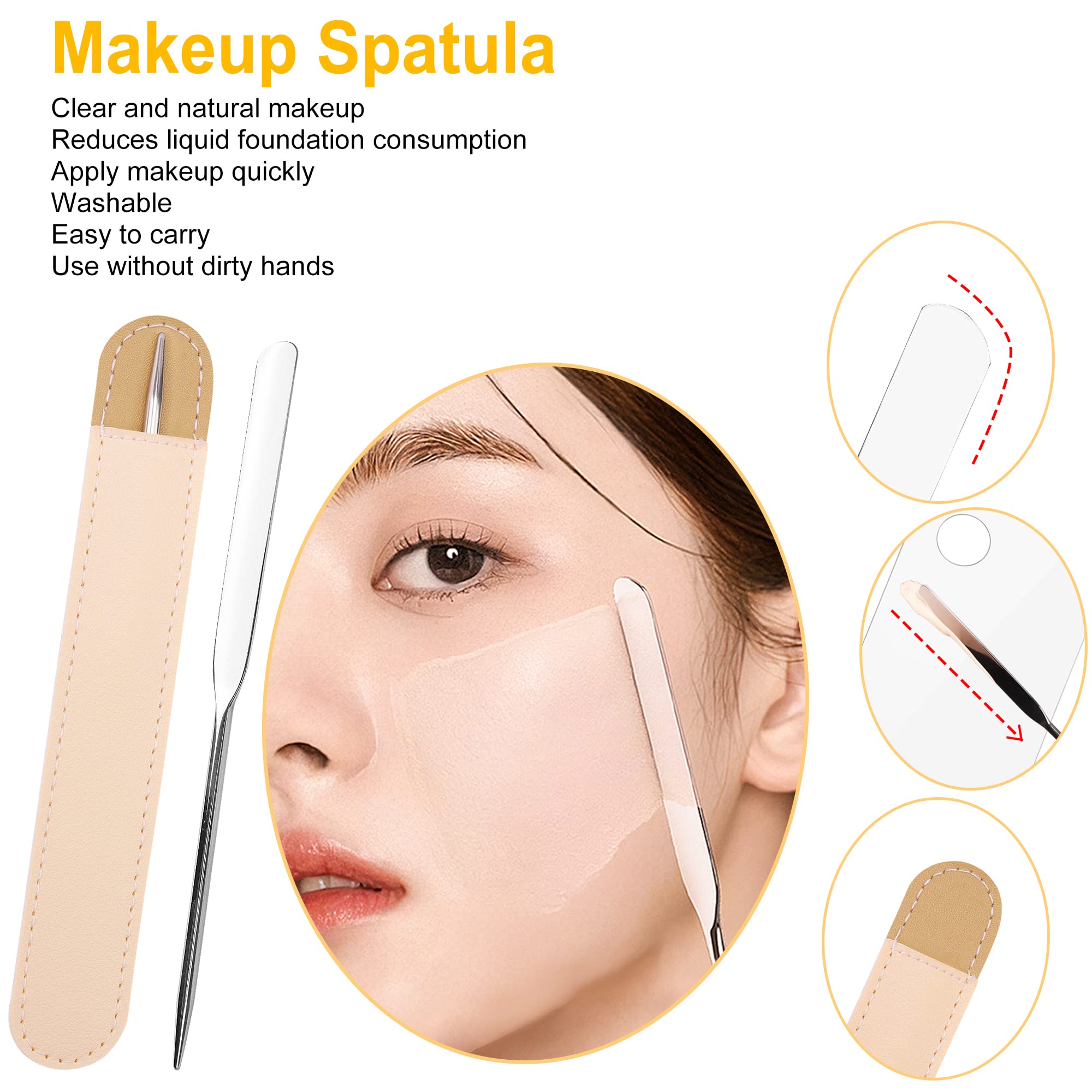 SMOLOUU Acrylic Cosmetic Palette - Mixing Tray with Metal Mirror & 10 Pcs Makeup Spatula Set