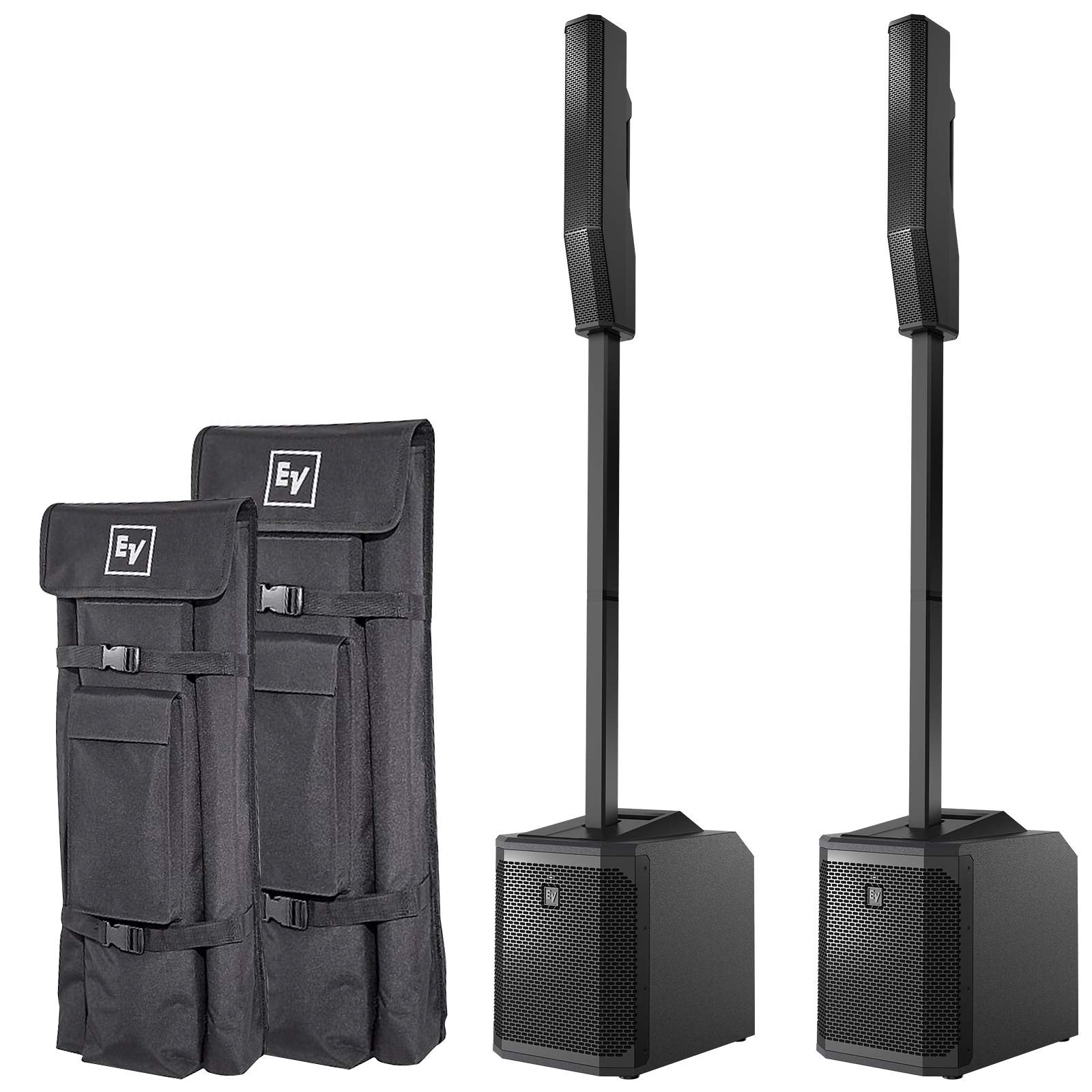Electro-Voice EVOLVE 30M Powered Portable DJ PA Column Speaker System Black Pair