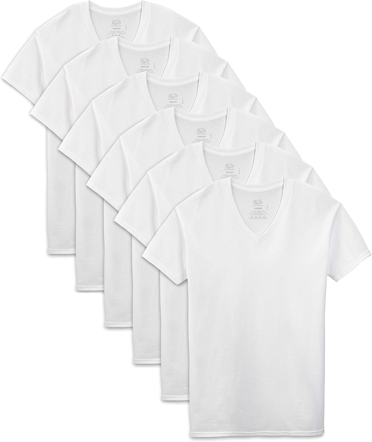Fruit of the Loom Men's Stay Tucked V-Neck T-Shirt at  Men’s Clothing store
