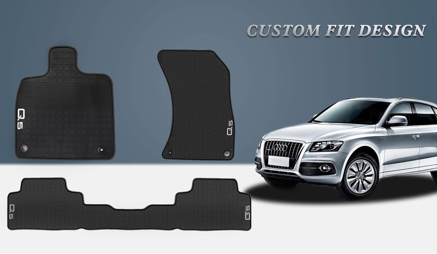 HDMart Car Floor Mat Rubber for Audi Q5 20182019 Custom Fit Black Auto Floor Mats