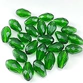 Jmassyang 60pcs 8x12mm Crystal Glass Teardrop Beads Faceted Vertical Hole Shape Loose Spacer Beads for Jewelry Making DIY Bracelet Necklace Sewing Crafts Decoration (Emerald)