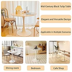 Howhio White Round Dining Table, 24 Inches Tulip