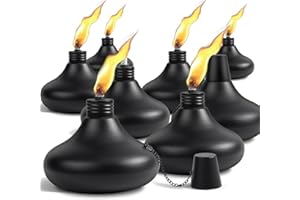 SNOGSWOG Upgraded Tabletop Torches Set of 8, 24oz Citronella Candles for Outdoor, Metal Table Top Torches for Outside, Refillable Torch Lanterns for Patio, Yard, Deck, Garden, Party