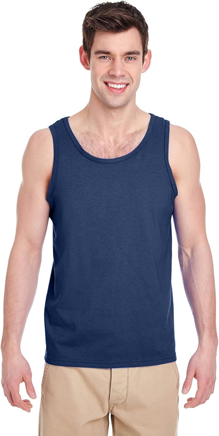 Gildan Heavy Cotton Tank Top. 5200 Navy at Amazon Men’s Clothing store