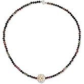 NOVICA Multi-Gem Tourmaline White Cultured Freshwater Pearl .925 Silver Beaded Necklace