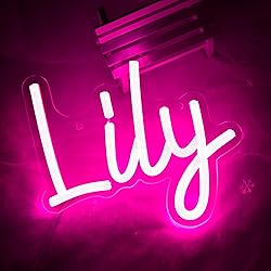 ATTNEON Neon Sign for Wall Decor, LED Lily Name