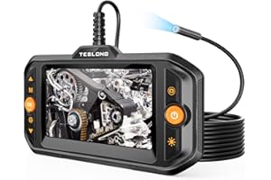 Teslong Endoscope Borescope with Light, Snake Inspection Camera for Automotive Engine, Waterproof Fiber Optic Camera for Mechanics - Ideal for Wall, Vent, Wire Video Scope (16.5FT)