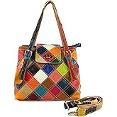 Handmade Cowhide Multi-color Block Random Stitching Unique Style Women's Bag - Crossbody, Shoulder and Handheld