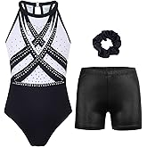 MODAFANS Gymnastics Leotards for Girls With Shorts Tumbling Dance Clasp Back Activewear