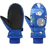 American Trends Toddler Winter Mittens Waterproof Boy Ski Gloves Warm Fleece Snow Mitten for Baby Boy Girl Cold Weather