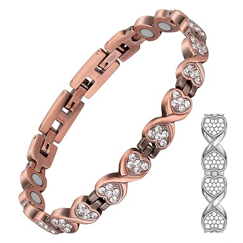 Feraco Copper Bracelet for Women Hand Forged Solid Pure