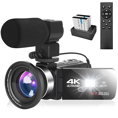 KOMERY Video Camera with Microphone 4K Camcorder Digital Video