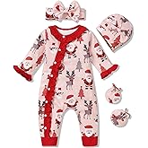 Aalizzwell Baby Girls Romper Outfit Fall Winter Clothes with Accessories