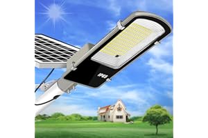 Baiston Solar Street Lights Outdoor: Dusk to Dawn Solar Parking Lot Lights with 3 Modes Motion Sensor Remote Control, 6000K 472 Leds Commercial Solar Lights for Outside, Backyard, Garage, Garden,1Pack