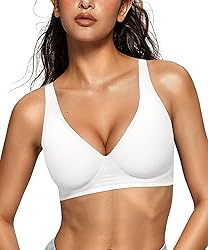 OEAK Womens Deep V Bras Wireless Comfortable Bra