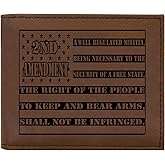 Rogue River Tactical USA American Flag 2nd Ammendment Constitution Men's Leather Bifold Wallet RFID Gift For Him Dad Father United States Billfold Patriotic